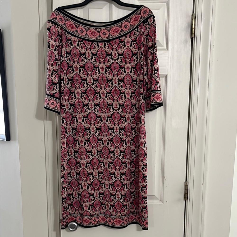 Sophie Max Pink and Black Sheath Dress with Sailor Collar